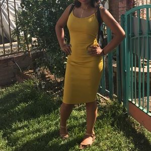 Yellow midi dress